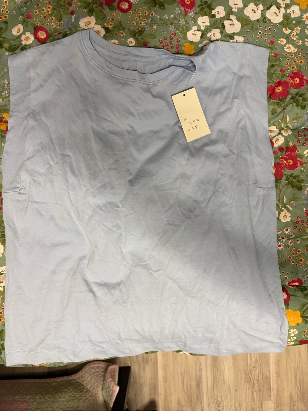 a new day Men's Light Blue Crew Neck Tank Top
